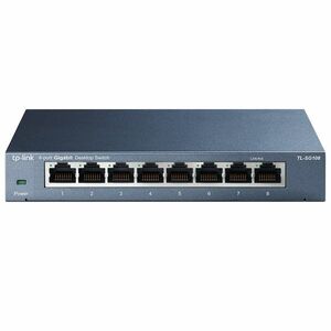 TP-Link TL-SG108 8x Gigabit Desktop Switch, steel grey obraz