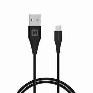 Datový kabel Swissten s prodlouženým USB-C konektorem pro odolné telefony, černý obraz