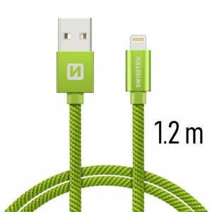 Datový kabel Swissten textilní s Lightning konektorem a podporou rychlonabíjení, Green obraz