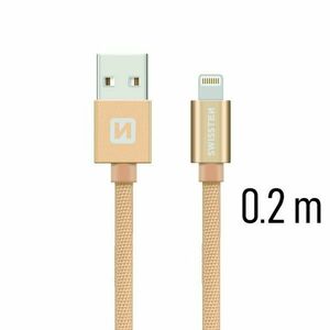 Datový kabel Swissten textilní s Lightning konektorem a podporou rychlonabíjení, Gold obraz