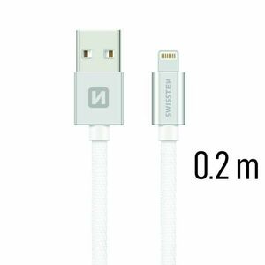 Datový kabel Swissten textilní s Lightning konektorem a podporou rychlonabíjení, Silver obraz