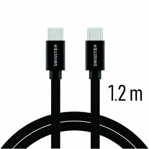 Datový kabel Swissten textilní s USB-C konektory a podporou rychlonabíjení, Black obraz