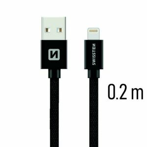 Datový kabel Swissten textilní s Lightning konektorem a podporou rychlonabíjení, Black obraz