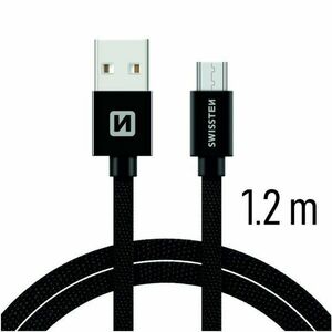 Datový kabel Swissten textilní s Micro-USB konektorem a podporou rychlonabíjení, Black obraz