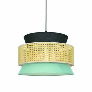 ACA Lighting závěsné svítidlo 1XE27 NISYROS černá textil+ratan D40XH150CM TF20841P obraz