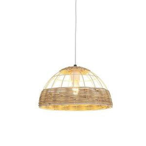 ACA Lighting závěsné svítidlo 1XE27 ratan + bílý kov D35XH120CM ZORBAS GN20P135WH obraz