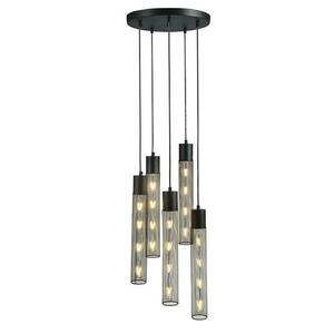 ACA Lighting závěsné svítidlo 5XE27 černá kov D35XH120CM ALCATRAZ OD605P35BK obraz