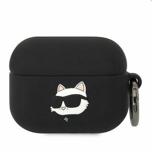 Karl Lagerfeld 3D Logo NFT Choupette Head silikonový obal pro Apple AirPods Pro, černý obraz