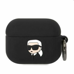 Karl Lagerfeld 3D Logo NFT Karl Head silikonový obal pro Apple AirPods Pro, černý obraz