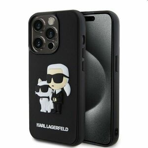 Pouzdro Karl Lagerfeld 3D Rubber Karl and Choupette pro Apple iPhone 13 Pro, černé obraz