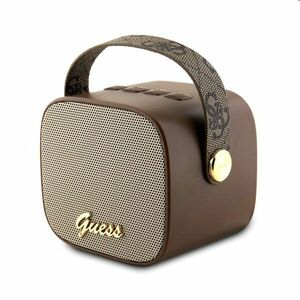 Guess Mini Bluetooth Speaker PU 4G Strap, hnědý obraz