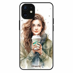 Lesklé pouzdro Exclusive iSaprio - Girl With Latte - iPhone 12 mini obraz