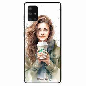 Lesklé pouzdro Exclusive iSaprio - Girl With Latte - Samsung Galaxy A71 obraz