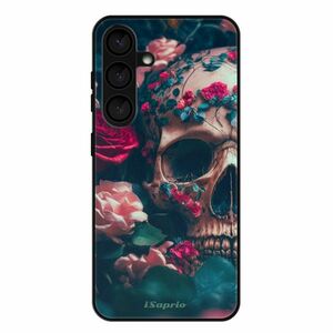 Lesklé pouzdro Exclusive iSaprio - Skull in Roses - Samsung Galaxy S24 obraz