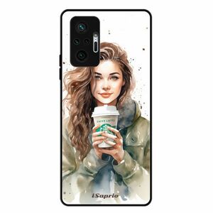 Lesklé pouzdro Exclusive iSaprio - Girl With Latte - Xiaomi Redmi Note 10 Pro obraz