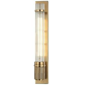 HUDSON VALLEY nástěnné svítidlo SHAW ocel/sklo staromosaz/čirá E27 1x6W 1200-AGB-CE obraz
