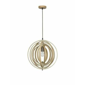 NOVA LUCE závěsné svítidlo ASCO přírodní dřevo hnědý textilní kabel E27 1x12W 230V IP20 bez žárovky 9138062 obraz