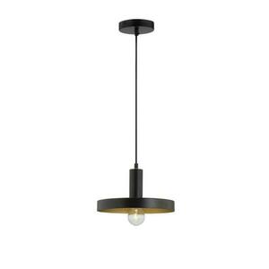 NOVA LUCE závěsné svítidlo GARNI černý kov zvenku zlatá uvnitř černý PVC kabel E27 1x12W 230V IP20 bez žárovky 9417053 obraz