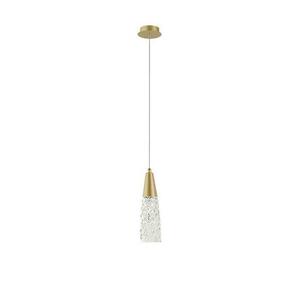 NOVA LUCE závěsné svítidlo KOVAC broušená zlatá ocel a čiré strukturované sklo G9 1x5W 230V IP20 bez žárovky 9160191 obraz