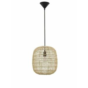 NOVA LUCE závěsné svítidlo MELODY přírodní ratan černý kabel E27 1x12W 230V IP20 bez žárovky 9858719 obraz