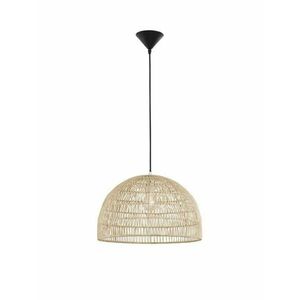 NOVA LUCE závěsné svítidlo MELODY přírodní ratan černý kabel E27 1x12W IP20 bez žárovky 9586446 obraz