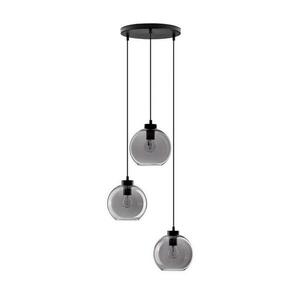 NOVA LUCE závěsné svítidlo PALMER kouřové sklo černý kabel černá kovová základna E27 3x12W 230V IP20 bez žárovky 9241140 obraz