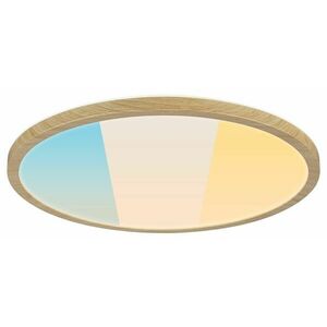 PAULMANN LED Panel Atria Shine IP44 kruhové 398mm 20, 8W CCT design dřevo dub obraz