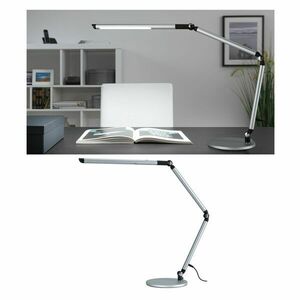 PAULMANN LED stolní lampa na psací stůl 3-krokové-stmívatelné flexibilní rameno CCT 9, 5W stříbrná mat obraz