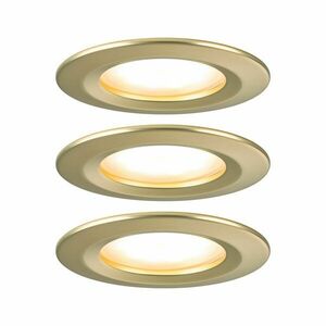 PAULMANN LED vestavné svítidlo 3-krokové-stmívatelné Nova Coin základní sada nevýklopné IP44 kruhové 74mm Coin 3x6W 230V stmívatelné 2700K zlatá mat obraz