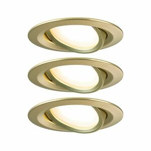 PAULMANN LED vestavné svítidlo 3-krokové-stmívatelné Nova Coin základní sada výklopné kruhové 84mm 50° Coin 3x6W 230V stmívatelné 2700K zlatá mat obraz