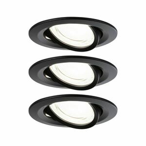 PAULMANN LED vestavné svítidlo Nova Coin 3ks sada kruhové 84mm 50° 3x2, 8W 230V 4000K černá mat obraz