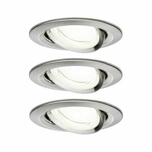 PAULMANN LED vestavné svítidlo Nova Coin 3ks sada kruhové 84mm 50° 3x2, 8W 230V 4000K kov kartáčovaný obraz