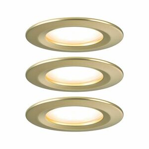 PAULMANN LED vestavné svítidlo Nova Coin základní sada nevýklopné IP44 kruhové 78mm Coin 3x6W 230V 2700K zlatá mat obraz