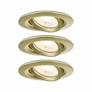 PAULMANN LED vestavné svítidlo Nova Plus 3ks sada IP65 kruhové 93mm 30° GU10 3x6W 230V stmívatelné 2700K zlatá mat obraz
