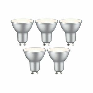 PAULMANN Standard 230V LED reflektor GU10 5ks sada 4, 9W 2700K hliník obraz
