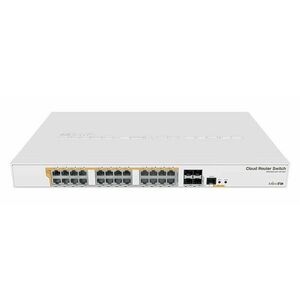 MIKROTIK RouterBOARD Cloud Router Switch CRS328-24P-4S+RM + L5 (800 MHz, 512 MB RAM, 24×GLAN PoE, 4×SFP+) rack obraz