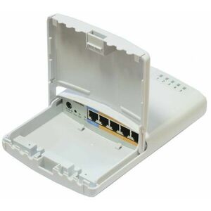 MIKROTIK RouterBOARD PowerBox + L4 (650 MHz, 64 MB RAM, 5×LAN switch, outdoor plastic case, zdroj) obraz