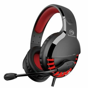 Marvo HG9022, sluchátka s mikrofonem, ovládání hlasitosti, černo-červená, LED, podsvícená typ 7.1 USB obraz