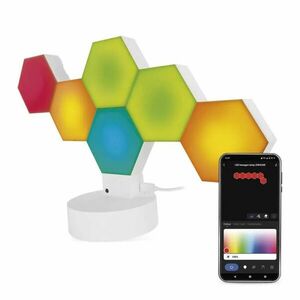 EMOS GoSmart RGBIC Bílá LED stolní lampička Hexagon 5, 5W s WiFi ZIW426R obraz