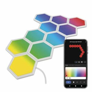 EMOS GoSmart RGBIC Startovací sada LED panelů Hexagon 19W s WiFi, 10 kusů ZIW22AR obraz