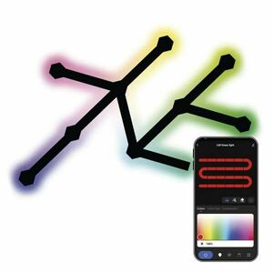EMOS GoSmart RGBIC Černé LED nástěnné svítidlo Lines 34W s WiFi, 9 kusů ZIW269R obraz