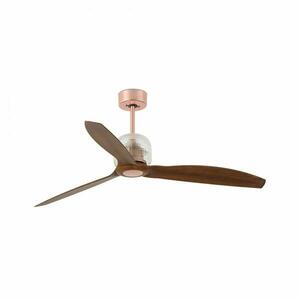 FARO DECO FAN M, měď/dřevo, stropní LED ventilátor s DC motorem obraz
