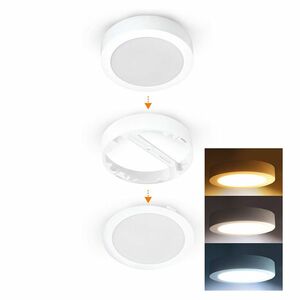 Solight LED mini panel koupelnový 2v1, 3CCT, podhledový/přisazený, 24W, 2040lm, IP54, bílá, kulatý WD244-W obraz
