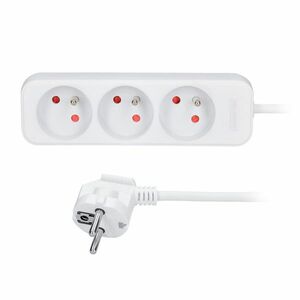 Solight prodlužovací přívod 3m, 3 zásuvky, 16A/3680W, PVC, bílý PP03X obraz