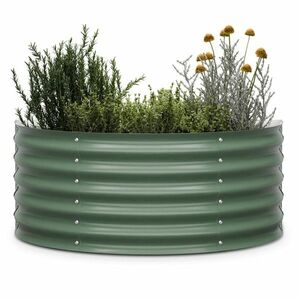 Blumfeldt High Grow Half Circle, půlkruhový vyvýšený záhon, 105x43x60 cm, z vlnitého ocelového plechu, snadná montáž, odolný vůči rzi a mrazu obraz