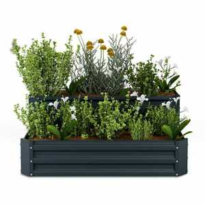 Blumfeldt High Grow vyvýšený záhon, 2 úrovně, odolný vůči povětrnostním vlivům, odolný vůči korozi, robustní, 405 L obraz