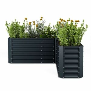 Blumfeldt High Grow vyvýšený záhon, tvar L, odolný vůči povětrnostním vlivům, odolný vůči korozi, robustní, 742 L obraz