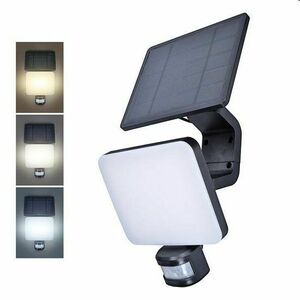 Solight LED solárne svetlo so senzorom, 11W, 1200lm, 3CCT, Li-Ion, čierna obraz