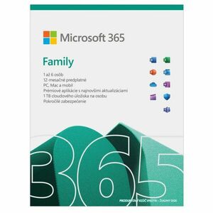 Microsoft 365 Family SK - box, predplatné 1 rok, až 6 osôb obraz