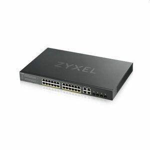 Zyxel GS1920-24HPv2, 28 Port Smart Managed POE Switch 24x Gigabit Copper POE and 4x Gigabit dual pers., hybrid mode, 375 Watt POE obraz